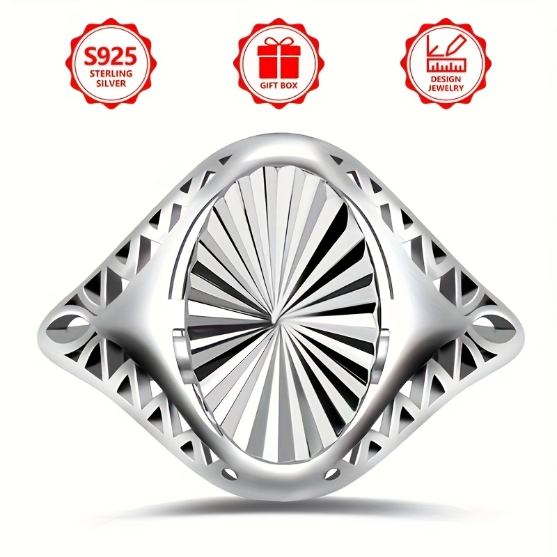 925 Sterling Silver Women's Engraved Modern Ring
